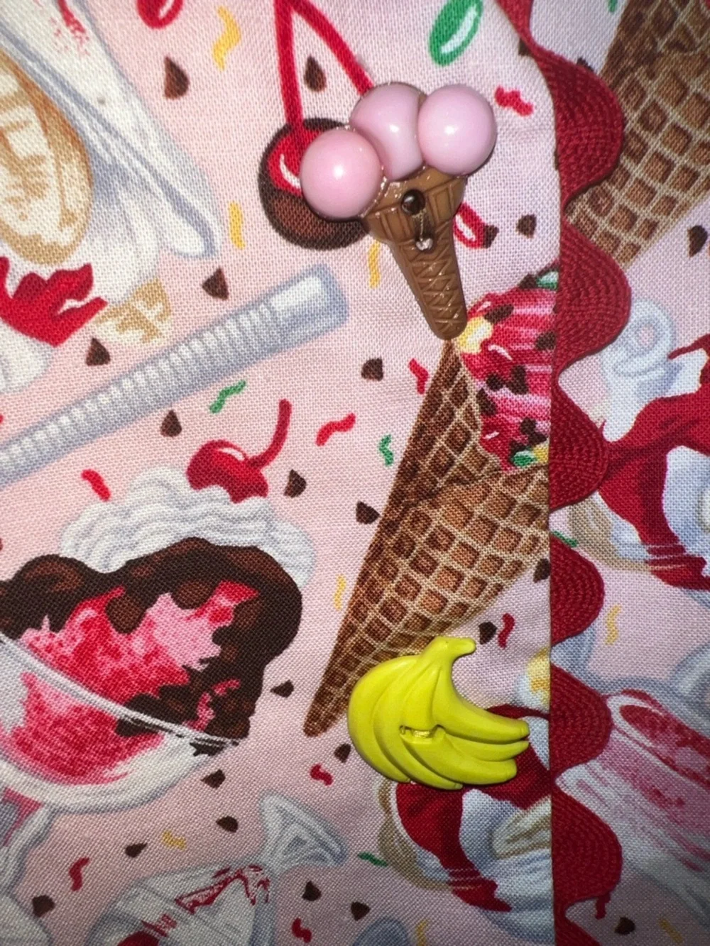 Zoodles 2pc - Ice Cream Print Vest Set in White and Pink with striped shorts.​